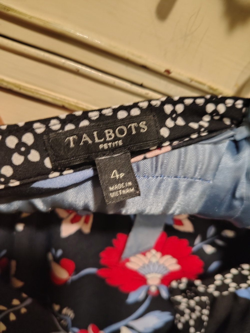Talbots Black Midi Dress with Red & Blue Floral Print - Picture 2 of 16